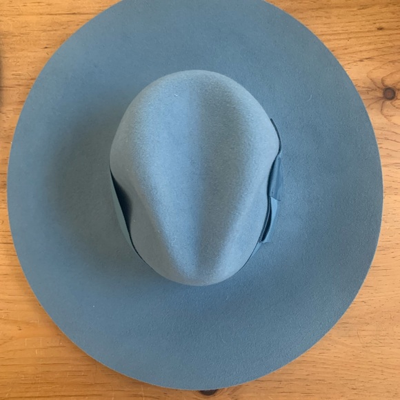 Brixton Piper Hat Smoke Blue Wool Hat Ribbon Bow XS - Picture 3 of 4